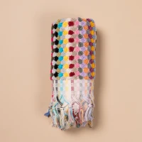 Pom pom bath towel face